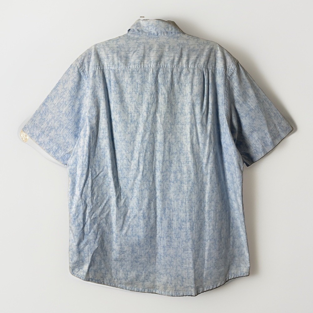 Tasso Elba Blue White Floral Cotton Short Sleeve Button Down Shirt Men's Size L - Picture 3 of 11